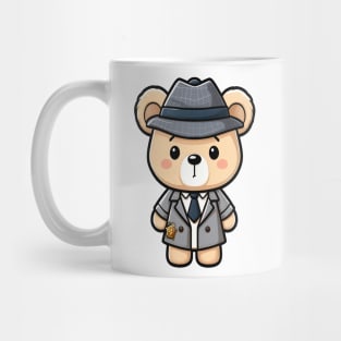 Cute Detective Bear Kawaii Mug